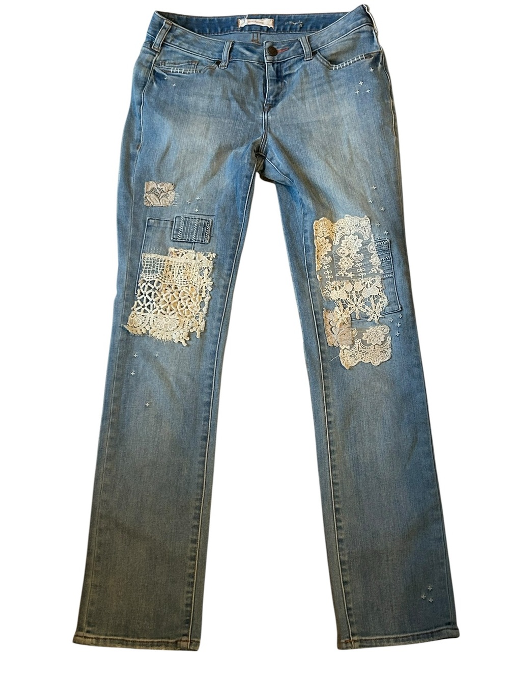 Sundance Magnolia Lace Embellished Jeans Size 28